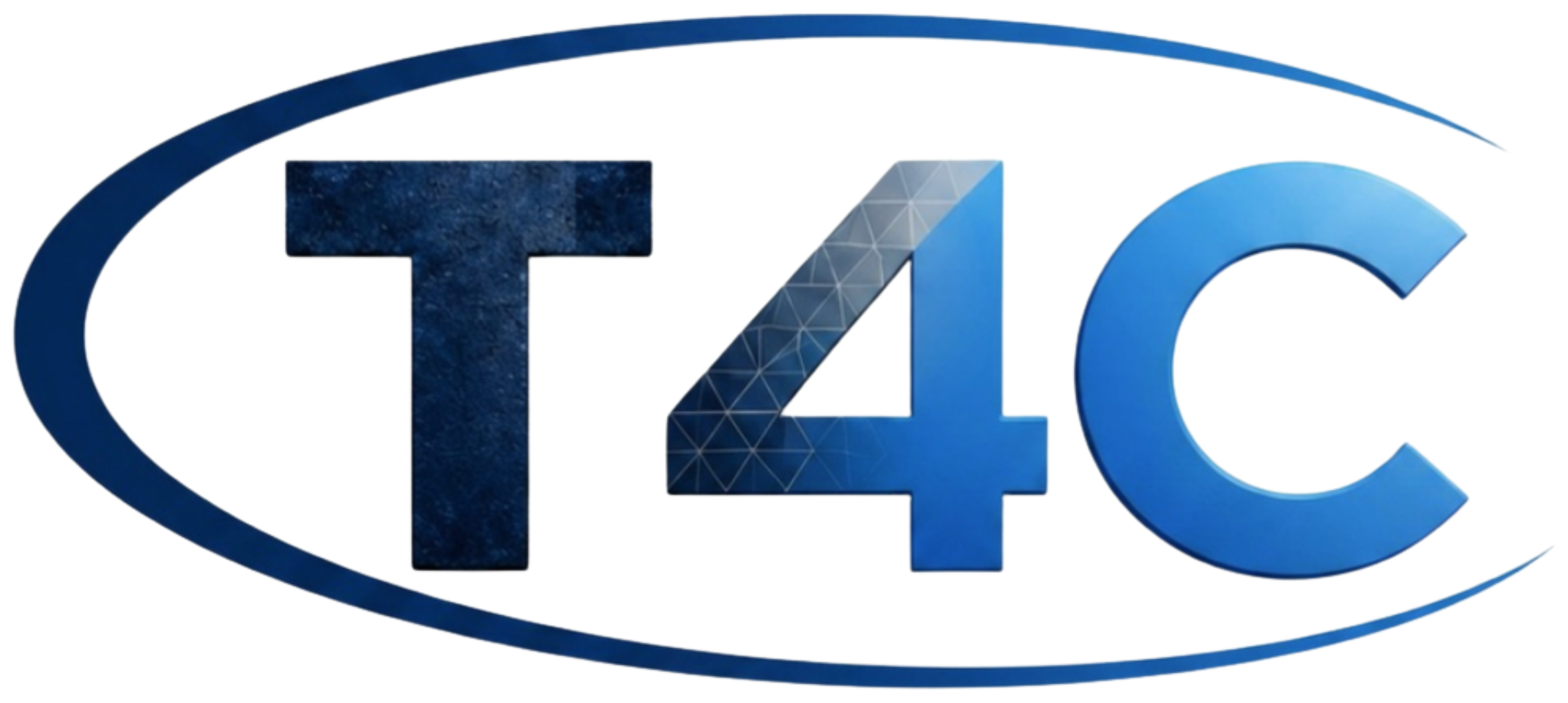Isologo de Think4Change con la marca T4C en azul sobre fondo oscuro